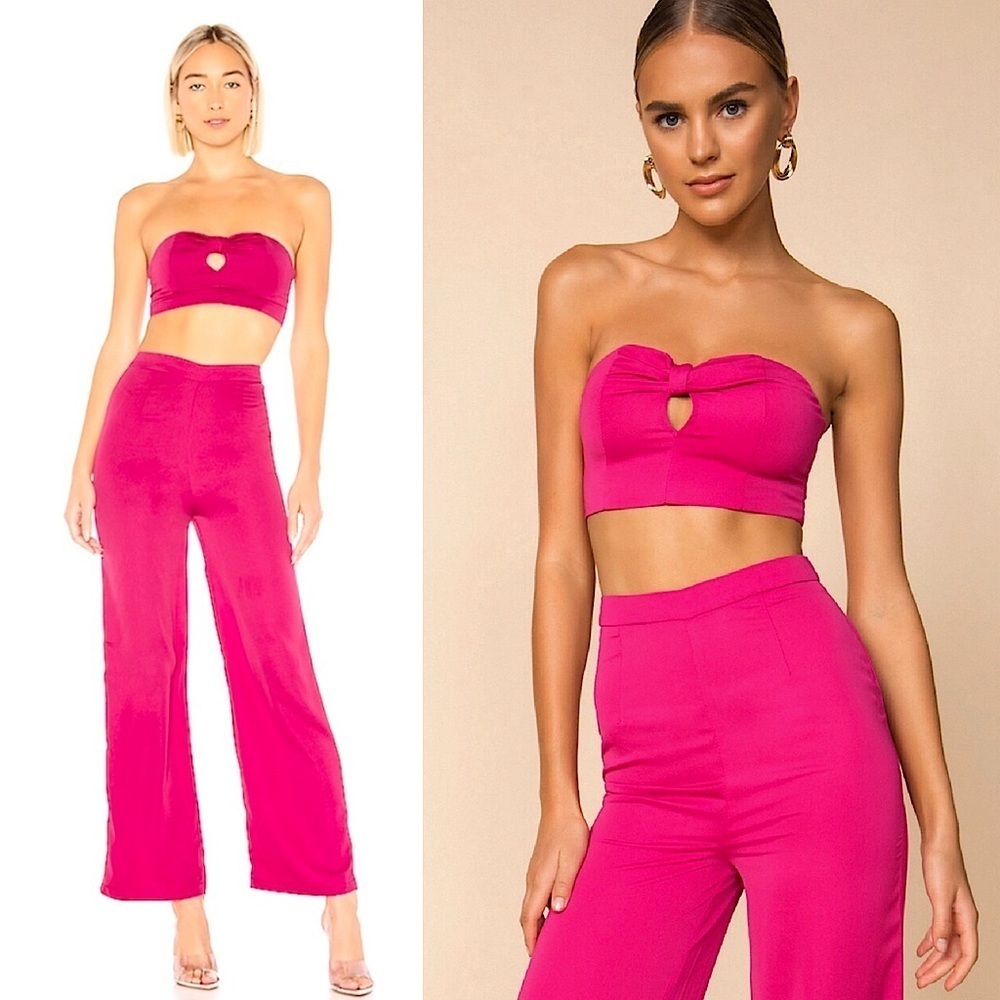 REVOLVE X SUPERDOWN Strapless Cutout Ruched Sweetheart Neck Bustier Crop Top S